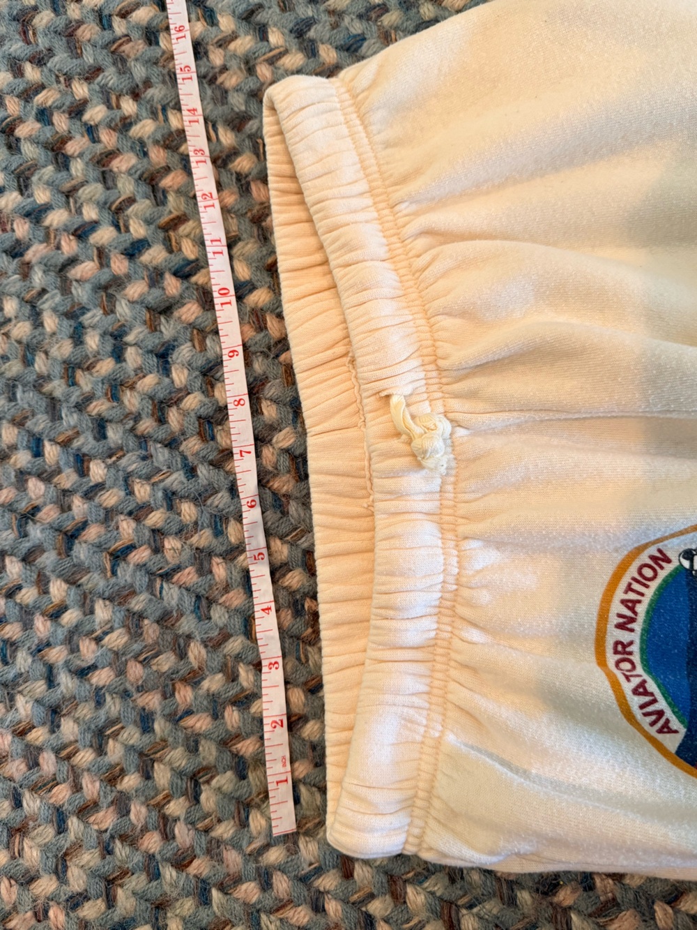 Aviator Nation Cream Rainbow Logo Sweatpants sz L - Picture 4 of 6